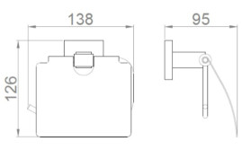 Держатель для туалетной бумаги Nofer BARCELONA (с крышкой, черный)