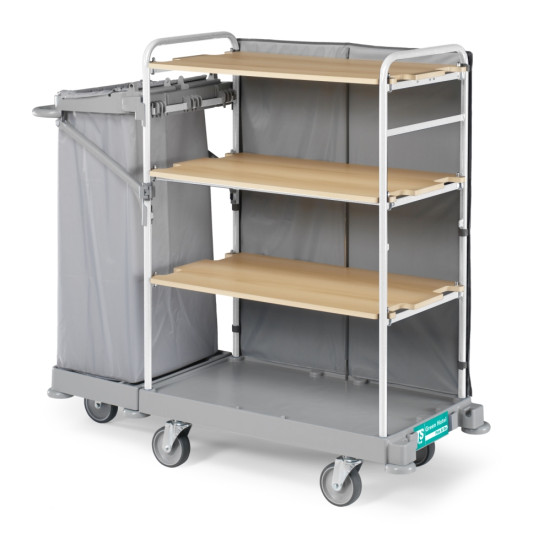 Тележка TTS GREEN HOTEL 922 (4 полки, закр. задняя панель, колеса D125мм)