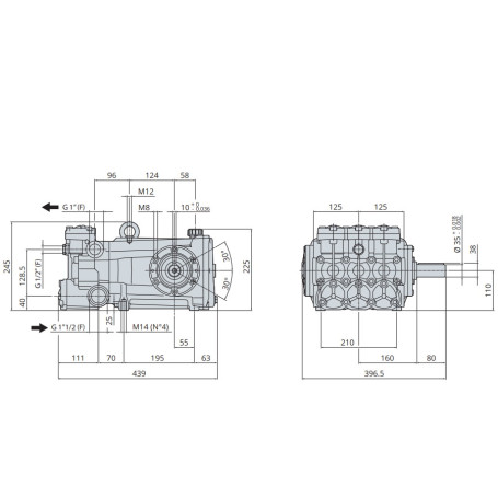 Насос высокого давления Annovi Reverberi RTD 130.200 N (200бар, 130л/мин) (27814)