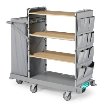 Тележка TTS GREEN HOTEL 923 (4 полки, боковые карманы, колеса D125мм)