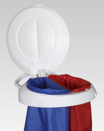 Держатель мешка TTS Smile W-1020 (60+60л, колеса, педаль, крышка зеленая)