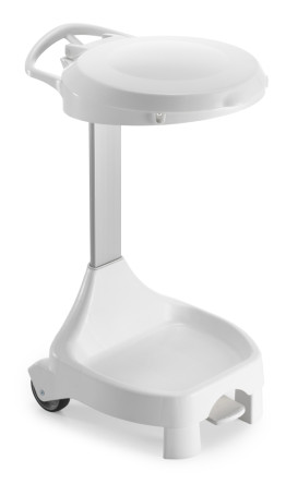 Держатель мешка TTS Smile W-1070 (60+60л, колеса, ножки, педаль, крышка белая)