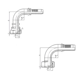 Фитинг высокого давления DKO-L (DN08, М14х1.5г, 90гр, оцинк) Robin