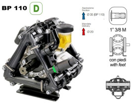 Мембранный насос Comet BP110 D (20 бар, 110 л/мин, ВОМ 1"3/8)