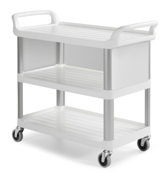 Тележка TTS Shelf B3700 (3 полки, верхняя закр, колеса d125мм, серый)