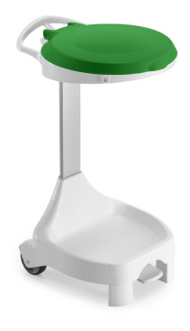 Держатель мешка TTS Smile W-1070 (60+60л, колеса, ножки, педаль, крышка зеленая)