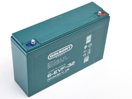Тяговый аккумулятор Gelbert 6-EVF-32 (12В, 34,6Ач, AGM)