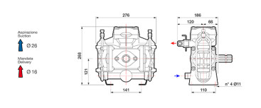 Мембранный насос Comet BP40 (15 бар, 43.3 л/мин, ВОМ 1&quot;3/8)