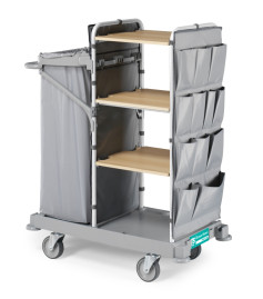 Тележка TTS Green Hotel 944 (держатель 120л, с карманами, колеса d150мм)