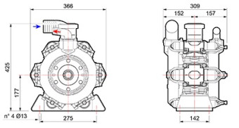 Мембранный насос Comet BP280 D (20 бар, 248 л/мин, ВОМ 1&quot;3/8)