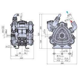 Мембранный насос AR 75 bp SP (70л/мин, 550 об/мин, 15бар)