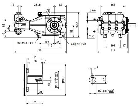 Насос высокого давления HAWK PX 1735IR (1450 об/мин)