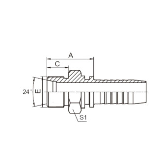 Фитинг высокого давления DKO-S (DN10, М22х1.5ш, оцинк) Robin