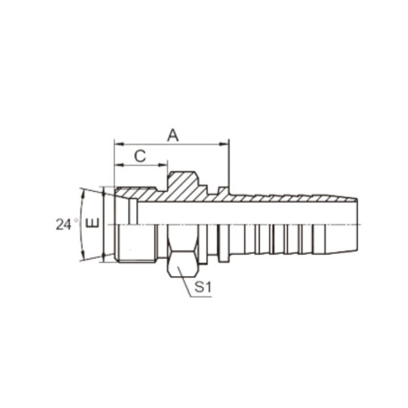 Фитинг высокого давления DKO-S (DN10, М22х1.5ш, оцинк) Robin