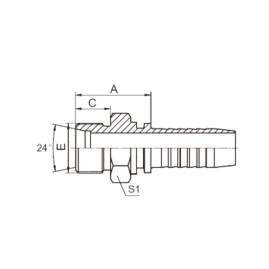 Фитинг высокого давления DKO-L (DN06, М12х1.5ш, оцинк) Robin