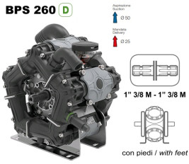 Мембранный насос Comet BPS260 D (249 л/мин, 20 бар, вал ВОМ 1"3/8)