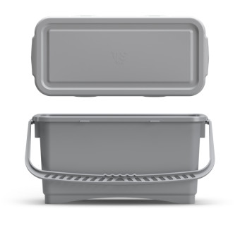 Ведро TTS (20л, ручка, крышка, серый)