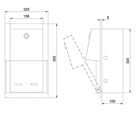 Диспенсер для туалетной бумаги Nofer (2 рулона, встраиваемый)