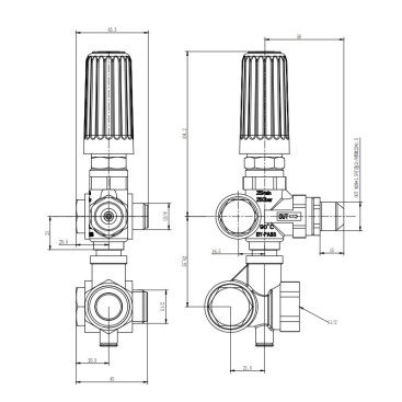 Регулятор давления TOR ST-VC-735 (250бар, 25л/мин, 3/8г-М22ш, X:4, Y:55-62)