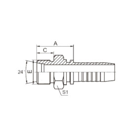 Фитинг высокого давления DKO-L (DN08, М22х1.5ш, оцинк) Robin