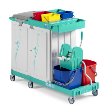 Тележка TTS Magic Line 360E (закрытая, 2х15л, 4х4л, отжим TEC, держ. мешка 150л)