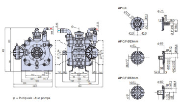 Мембранный насос AR 160 BP C/С (NBR, 20бар, 166.2л/мин, ВОМ 1&quot;⅜)
