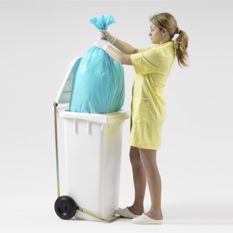 Контейнер TTS для отходов (240л, педаль, колеса, крышка, белый)