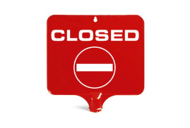 Табличка TTS Закрыто (36см, квадратная, немецк. яз)