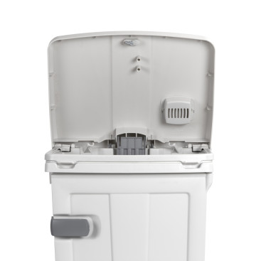 Контейнер TTS OpenUp90 (90л, педаль, дверь, белый/коричневый)