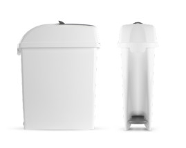 Ведро TTS ELLE (10л, педаль, ободок для мешка, белый)