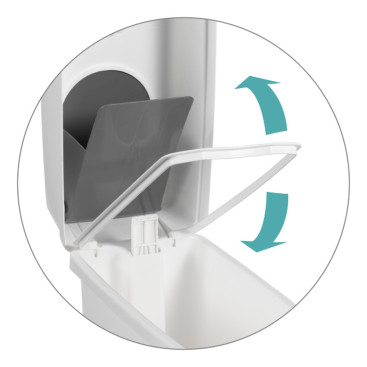 Ведро TTS ELLE (10л, педаль, ободок для мешка, белый)