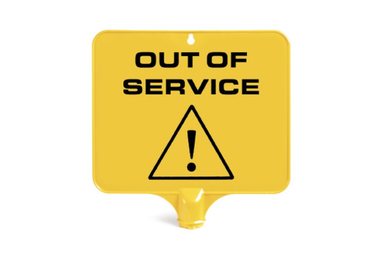 Табличка TTS Не работает (36см, квадратная, англ. яз)