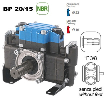 Мембранный насос Comet BP20/15 (15 бар, 18,7 л/мин, ВОМ 1&quot;3/8)