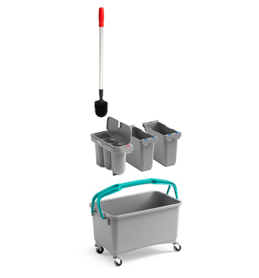 Ведро TTS для уборки туалета (28 л, серый)