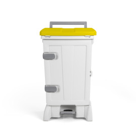 Ведро TTS Open-up (90 л, полипроп, дверь, крышка желтая)